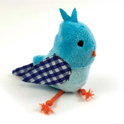 Happy Pet Tabby Patch kattenspeelgoed vogel blauw 11 en 9 cm – set van 2 - Afbeelding 5