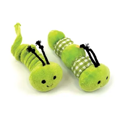 Happy Pet Tabby Patch kattenspeeltjes rupsen 11 en 9 cm – set van 2