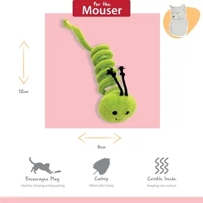 Happy Pet Tabby Patch kattenspeeltjes rupsen 11 en 9 cm – set van 2 - Afbeelding 8