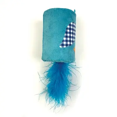 Happy Pet Tabby Patch vogel met ratel en roller blauw 18 x 7 x 7 cm - Afbeelding 5
