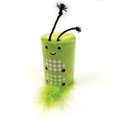 Happy Pet Tabby Patch rups met ratel en roller groen 18 x 7 x 7 cm