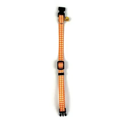 Happy Pet Tabby Patch kattenhalsband ruit oranje 18-30 cm – met bel - Afbeelding 4