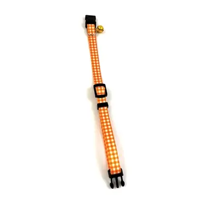 Happy Pet Tabby Patch kattenhalsband ruit oranje 18-30 cm – met bel - Afbeelding 5
