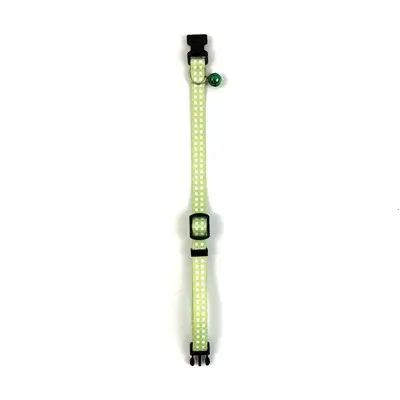 Happy Pet Tabby Patch kattenhalsband ruit groen 18-30 cm – met bel - Afbeelding 4