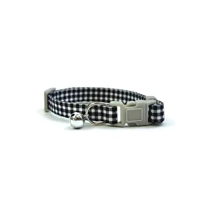 Happy Pet Tabby Patch kattenhalsband ruit zwart 18-30 cm – met bel