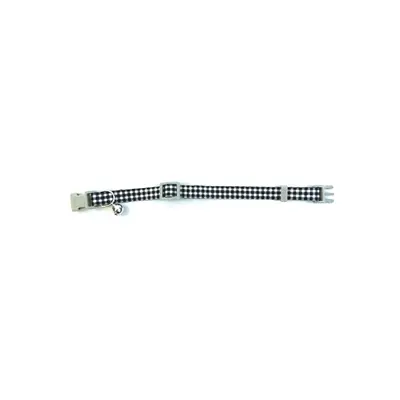 Happy Pet Tabby Patch kattenhalsband ruit zwart 18-30 cm – met bel - Afbeelding 5