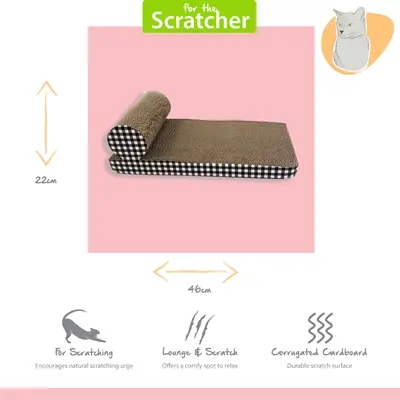 Happy Pet Tabby Patch krabmat chaise lounge van karton 46 x 22 x 14 cm - Afbeelding 7