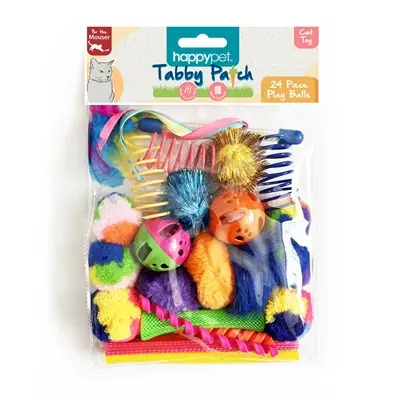 Happy Pet Tabby Patch kattenspeelgoed ballen multipack 24 stuks