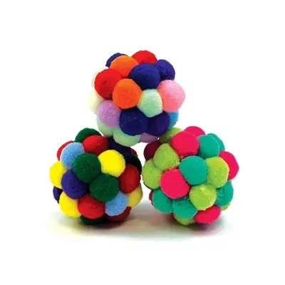 Happy Pet Tabby Patch pom pom bal 4,5 cm – kattenspeeltje - Afbeelding 3