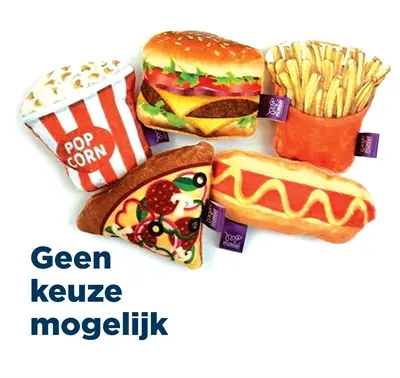 Happy Pet Tabby Patch Fast Food kattenspeeltje met catnip