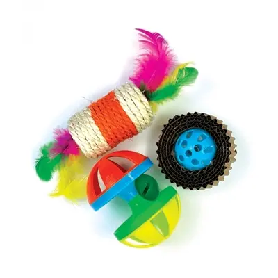 Happy Pet Tabby Patch ratel, roller en krabspeeltje voor katten 9 x 7,5 cm