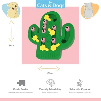 Happy Pet Tabby Patch cactus puzzelspeelgoed voor katten 34 x 29 x 4 cm - Afbeelding 5