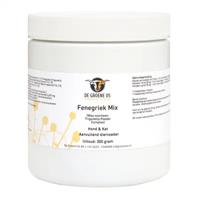 De Groene Os Fenegriek Mix 300 g – poedermix voor hond en kat