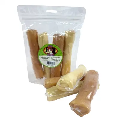 Petsnack Smoked Roll 16-17 cm – gerookte kauwrol van runderhuid, 4 stuks