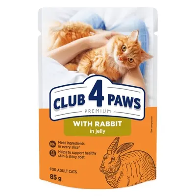 Club 4 Paws kattenvoer Premium Adult konijn in gelei 24 x 85 g - Afbeelding 4