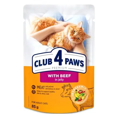 Club 4 Paws kattenvoer Premium Adult rundvlees in gelei 24 x 85 g - Afbeelding 4