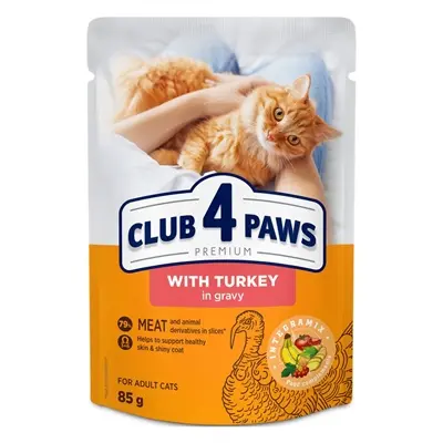 Club 4 Paws kattenvoer Premium Adult kalkoen in jus 24 x 85 g - Afbeelding 4