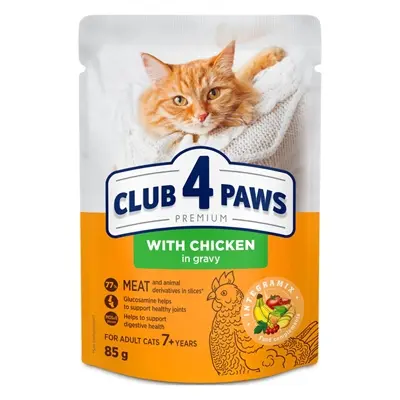 Club 4 Paws kattenvoer Premium Senior 7+ kip in jus 24 x 85 g - Afbeelding 4