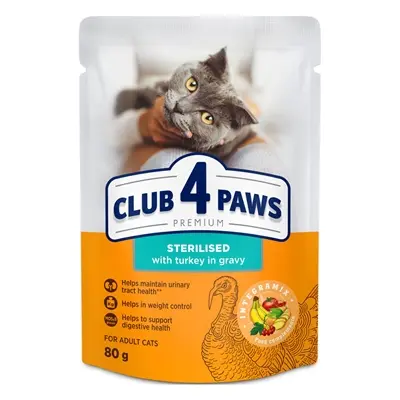 Club 4 Paws kattenvoer Premium Sterilised kalkoen in jus 24 x 80 g - Afbeelding 4