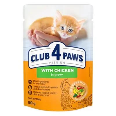 Club 4 Paws Kitten natvoer kip in jus 24 x 80 g – pouch - Afbeelding 4