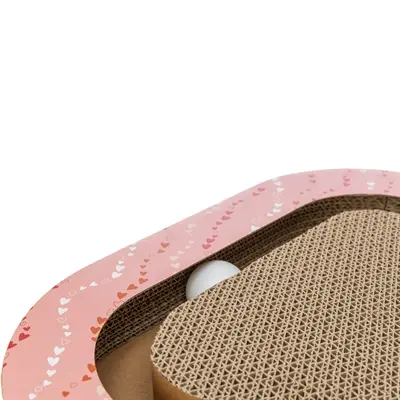 Trixie krabplank Hartjes met ballen zalm driehoekig 36 x 36 x 5 cm - Afbeelding 5