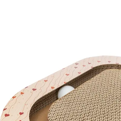Trixie krabplank Hartjes met ballen abrikoos driehoekig 36 x 36 x 5 cm - Afbeelding 5