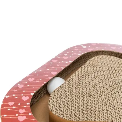 Trixie krabplank Hartjes met ballen rood driehoekig 36 x 36 x 5 cm - Afbeelding 5
