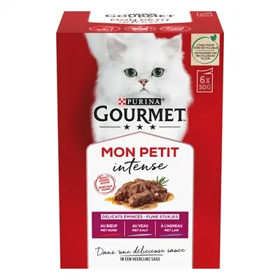 Gourmet Mon Petit vlees 6 x 50 g – natvoer voor katten