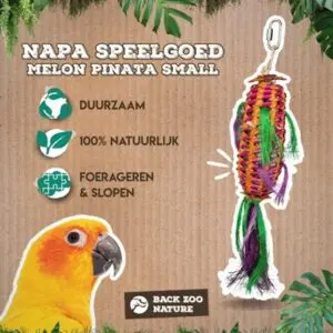 Back Zoo Nature vogelspeeltje Melon Pinata 35 x 6 x 6 cm - Afbeelding 6