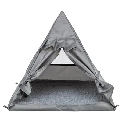 Trixie kattenmand tipi Samoa grijs 55 x 55 x 50 cm – omkeerbaar kussen