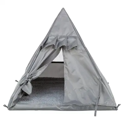 Trixie kattenmand tipi Samoa grijs 55 x 55 x 50 cm – omkeerbaar kussen