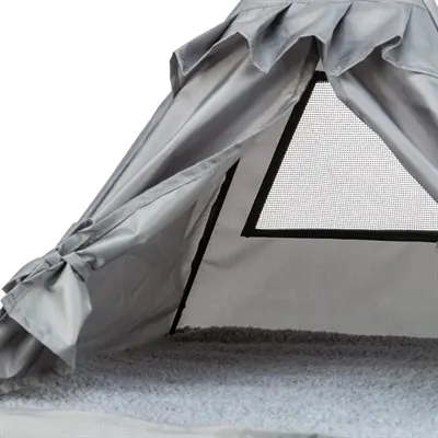Trixie kattenmand tipi Samoa grijs 55 x 55 x 50 cm – omkeerbaar kussen