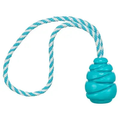 Trixie Jumper kegel aan touw Super Strong TPR petrol 33 x 5 x 5 cm