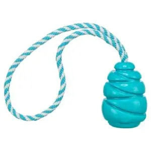 Trixie Jumper kegel aan touw Super Strong TPR petrol 35 x 6 x 6 cm - Afbeelding 1