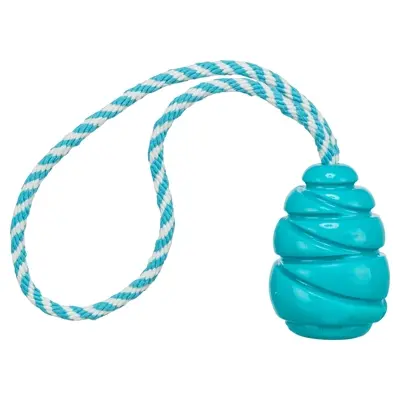 Trixie Jumper kegel aan touw Super Strong TPR petrol 35 x 6 x 6 cm