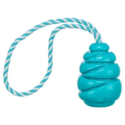 Trixie Jumper kegel aan touw Super Strong TPR petrol 36,5 x 8 x 8 cm