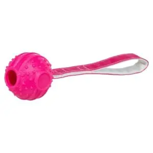 Trixie werpbal Soft & Strong TPR roze 27 cm – met lus en noppen - Afbeelding 1