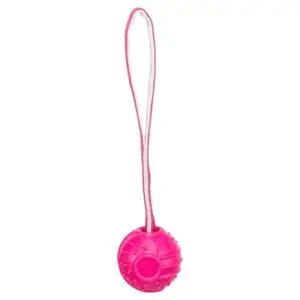 Trixie werpbal Soft & Strong TPR roze 27 cm – met lus en noppen - Afbeelding 5