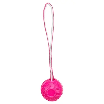 Trixie werpbal Soft & Strong TPR roze 27 cm – met lus en noppen