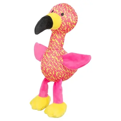 Trixie hondenspeeltje flamingo roze/geel 32 x 12 x 11 cm – stof