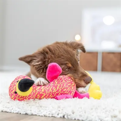 Trixie hondenspeeltje flamingo roze/geel 32 x 12 x 11 cm – stof