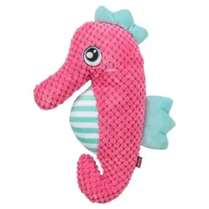 Trixie hondenspeeltje zeepaard roze/aqua 28 x 15,5 x 7,5 cm – stof - Afbeelding 1