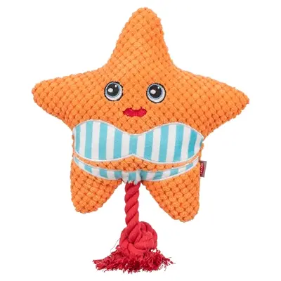 Trixie hondenspeeltje zeester met flostouw oranje 22 x 18 x 7,5 cm