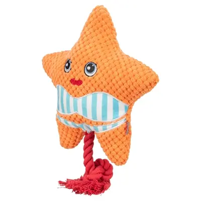 Trixie hondenspeeltje zeester met flostouw oranje 22 x 18 x 7,5 cm