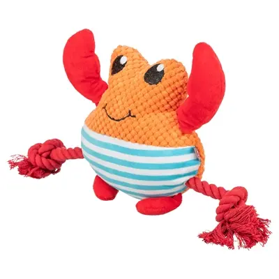 Trixie hondenspeeltje krab met flostouw oranje 28 x 8,5 x 20,5 cm