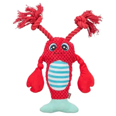 Trixie hondenspeeltje kreeft met flostouw rood 34 x 17 x 10,5 cm