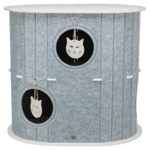Trixie speelbox Mara ovaal vilt zand/grijs 66 x 46 x 62 cm - Afbeelding 1
