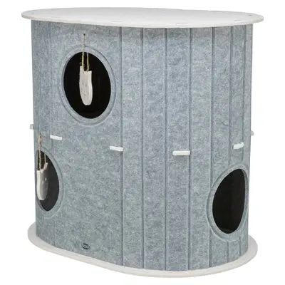Trixie speelbox Mara ovaal vilt zand/grijs 66 x 46 x 62 cm