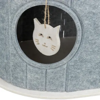 Trixie speelbox Mara ovaal vilt zand/grijs 66 x 46 x 62 cm