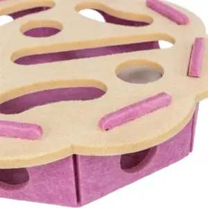 Trixie kattenspeeltje Hole'n'Roll bloem vilt roze/beige 30 x 30 x 7,5 cm - Afbeelding 6